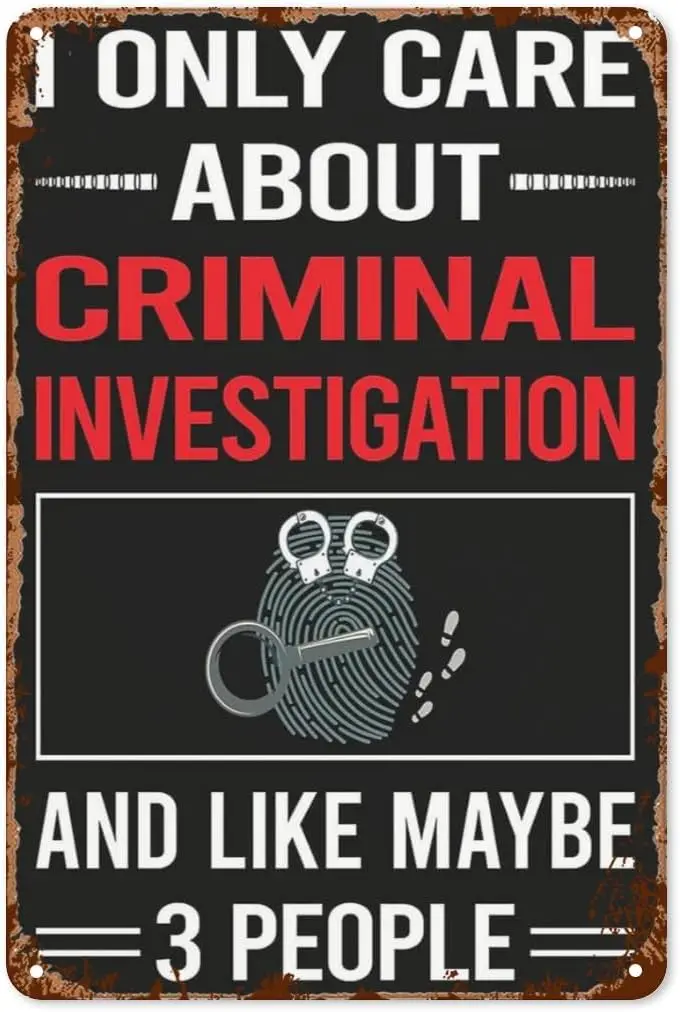 Vintage Tin Signs 3 People Criminal Investigation Criminology for Retro Room Decor Wall Art,Plaques,Posters & Prints Metal S