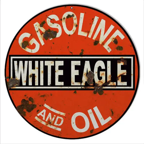 

Reproduction White Eagle Gas And Oil Sign 14 Round