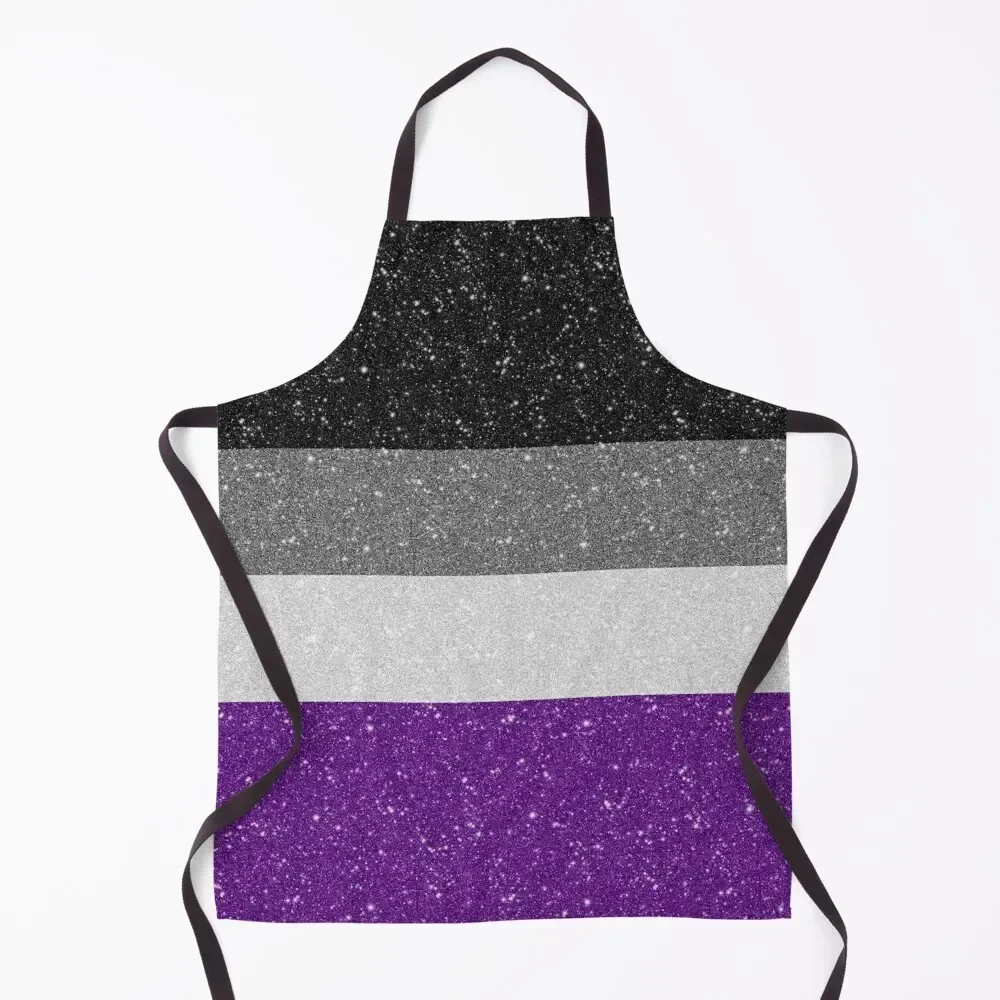 

Faux Glitter Asexual Pride Flag Background Apron Kitchen New 2022 Year Kitchen Novel Kitchen Accessories Dress Waterproof Apron