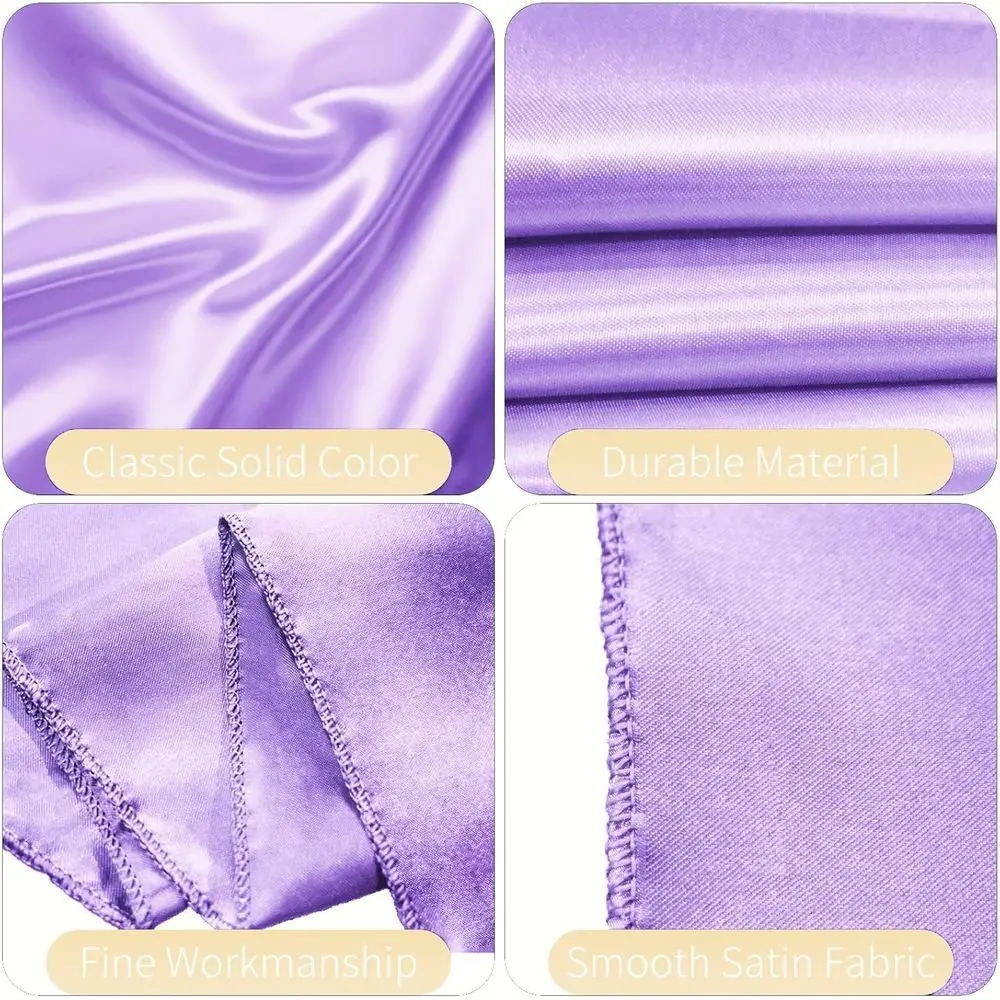 Fasce per sedie in raso color lavanda - Confezione da 100 fiocchi decorativi per matrimoni, feste e banchetti (7x108 pollici)