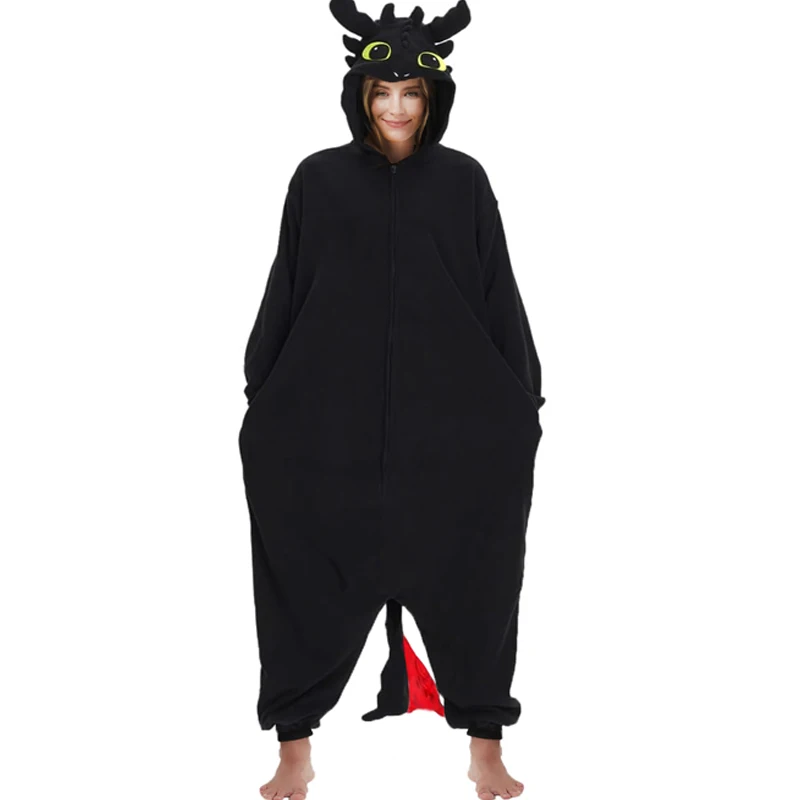 Piyama satu potong wol Kigurumi hewan dewasa piyama pesta Makeup kostum kartun pesta Halloween Cosplay