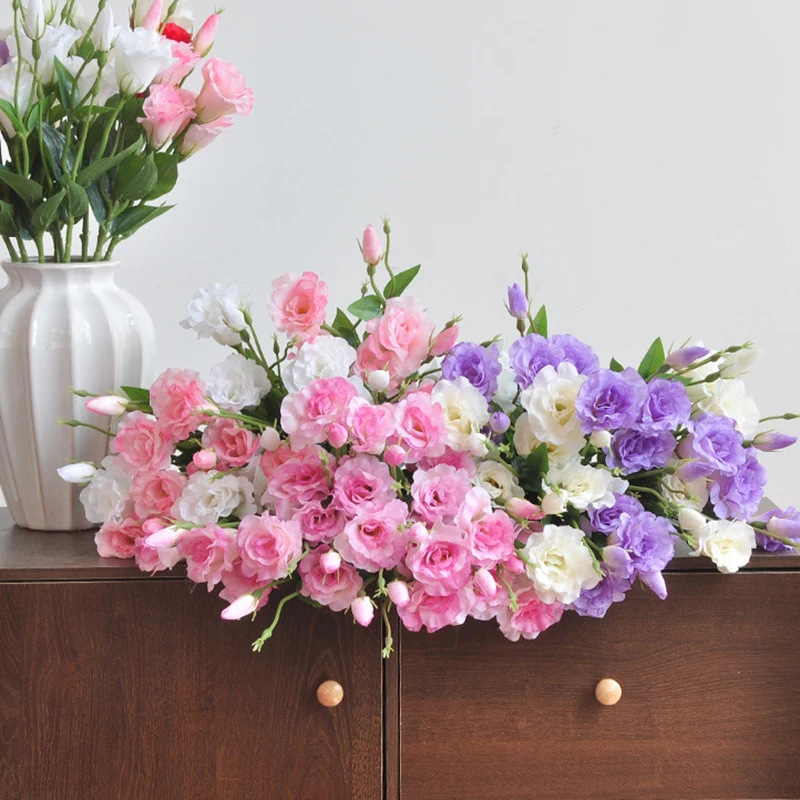 

3-Piece Single Branch Artificial Stock Flower Home Decor Wedding Arrangement Fake Flower 52cm Short Stock Artificial Flower
