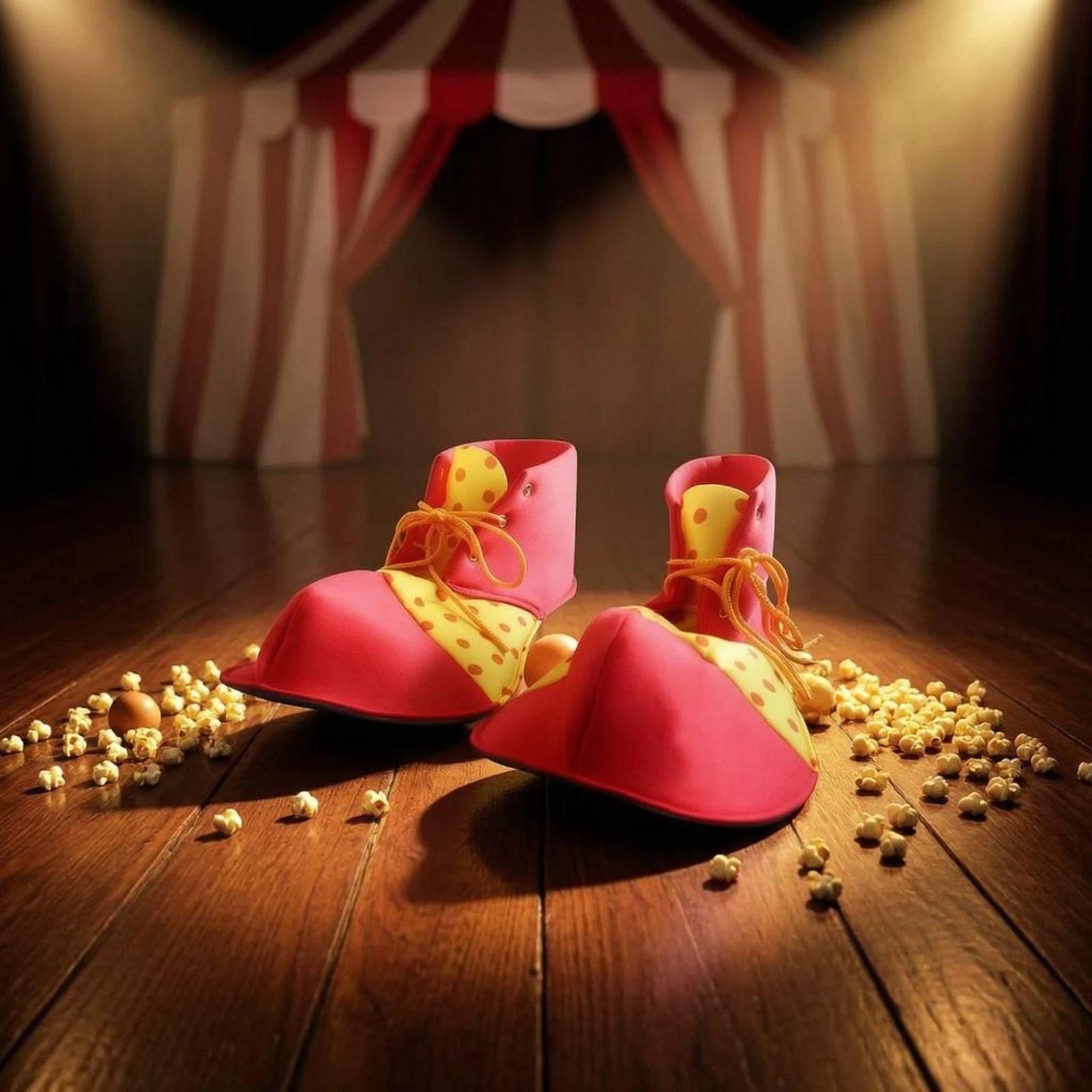 Clown Shoes Cotton Red Clown Shoes Costume Item Bright Colors Party Prop Reusable