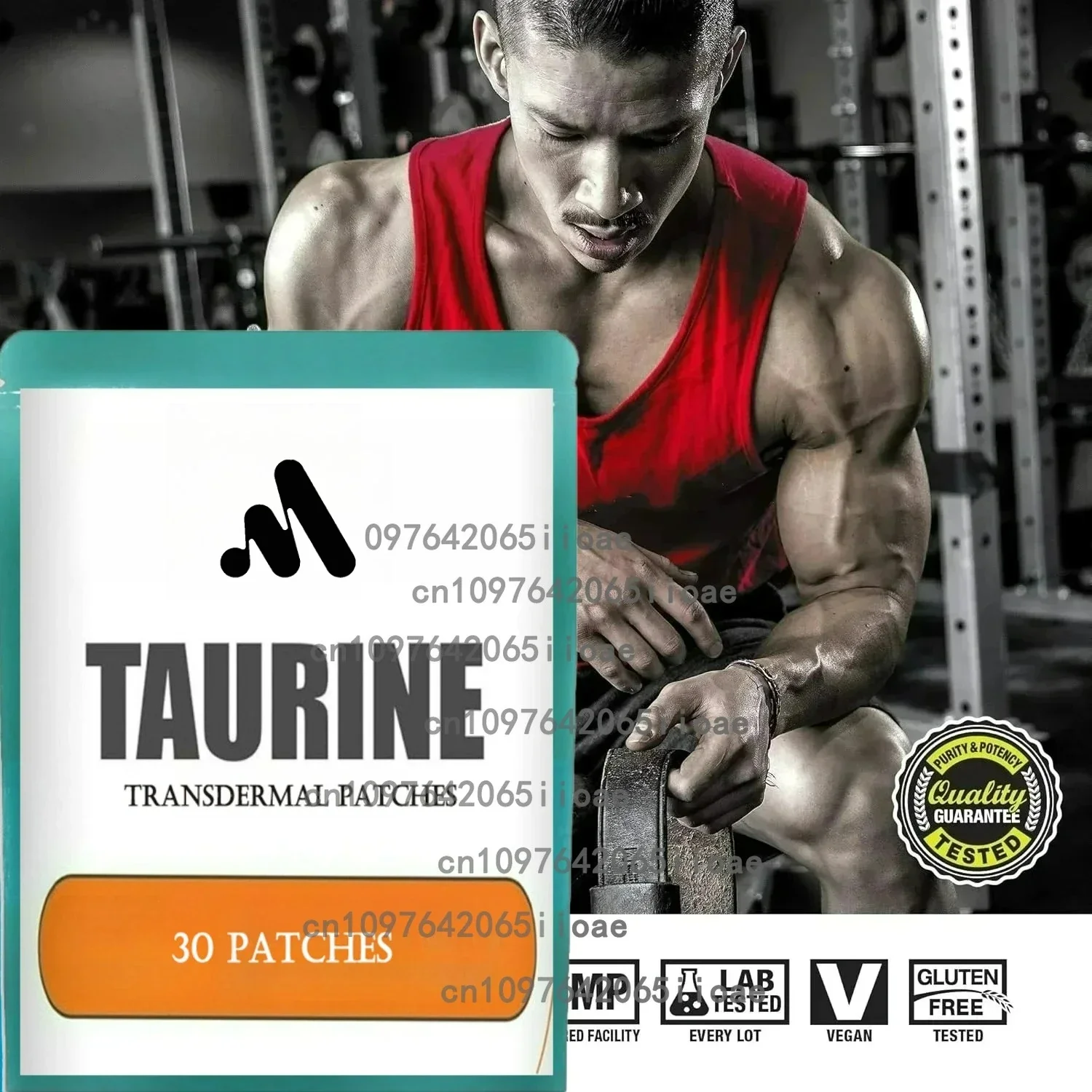 30 Patches Taurine Monohydrate Transdermal Patches, Muscle Strength, Focus, Memory - Best Creatine for Muscle Growth