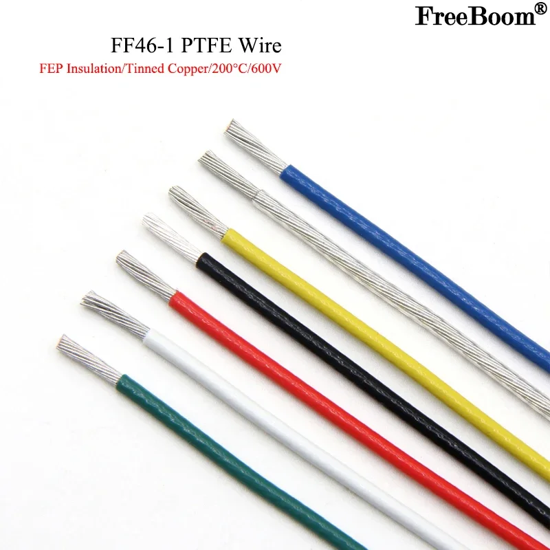 5/10M  FF46-1 PTFE Wire Signal Control Sensor Detector Parking Access Cable 0.12mm ~ 4mm FEP Insulation Ground Inductor Line