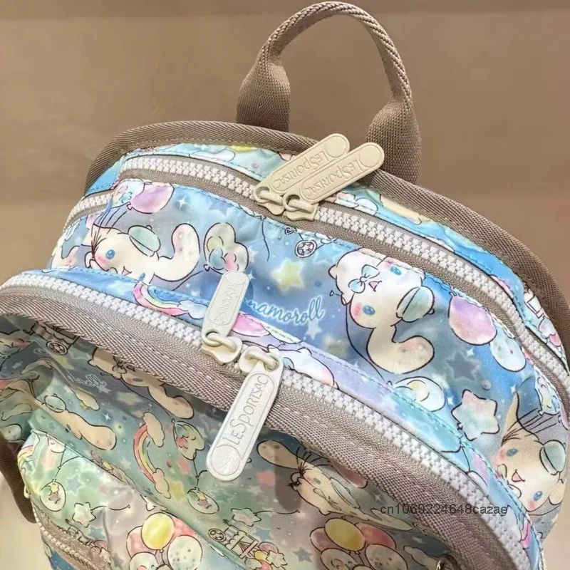 Sanrio Cinnamoroll Kawaii nadruk kreskówkowy plecak Y2k słodka dziewczyna tornister o dużej pojemności wersja koreańska modna torba na ramię