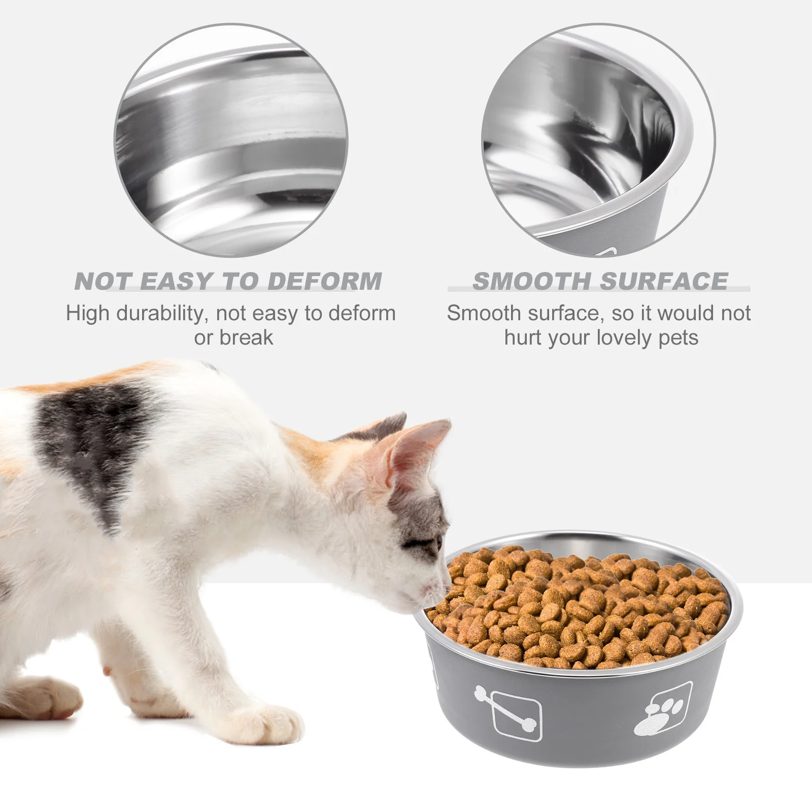 

Pet Feeding Bowl Durable Anti-Slip Dog Cat Water Food Dish Large Capacity Bite Resistant Easy Clean Dog Food Bowl