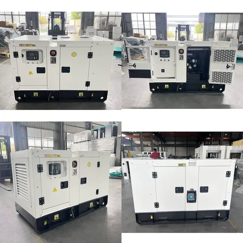 White 3 Phase 15 KVA 12 KW Silent Generator Open Frame Auto Start Remote Start ATS Yangdong Engine