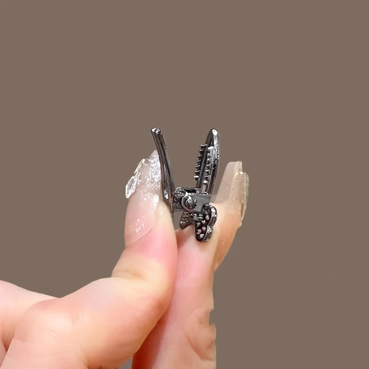 5-teiliges Set Kleiner Strass-Schleifenclips, Hochwertige Strass-Haarspangen, Mini-Ponyclips, Haaraccessoires – Detail 4