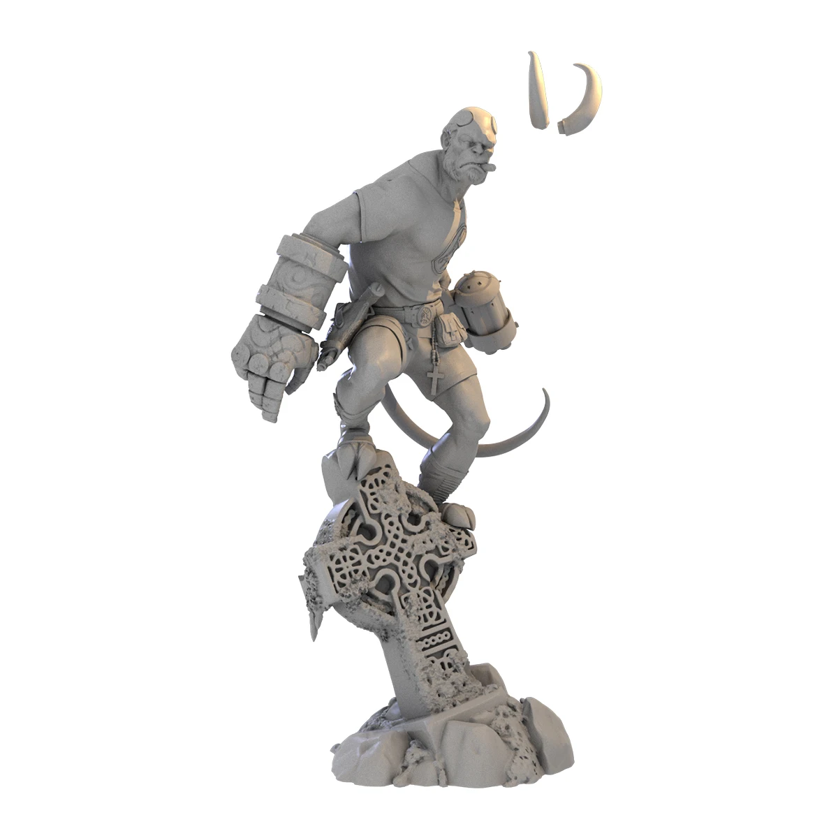 1/24 Height 95mm Resin Figure Model Kit Hellboy  Armed Styling Unassembled and Unpainted