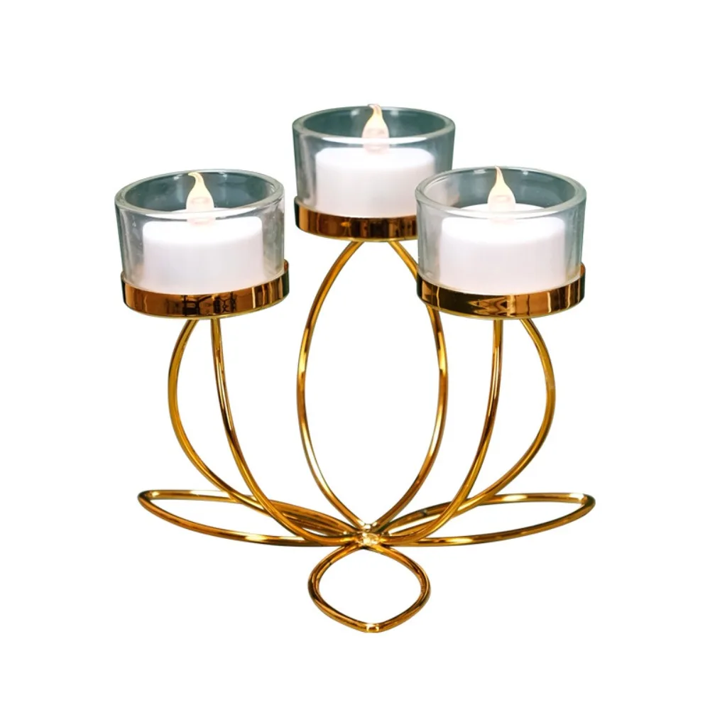 Moderne Eisen Kerzenhalter Dekor Ornamente Kerzenständer Halter Retro Stil Candlelight-Dinner Requisiten Schlafzimmer
