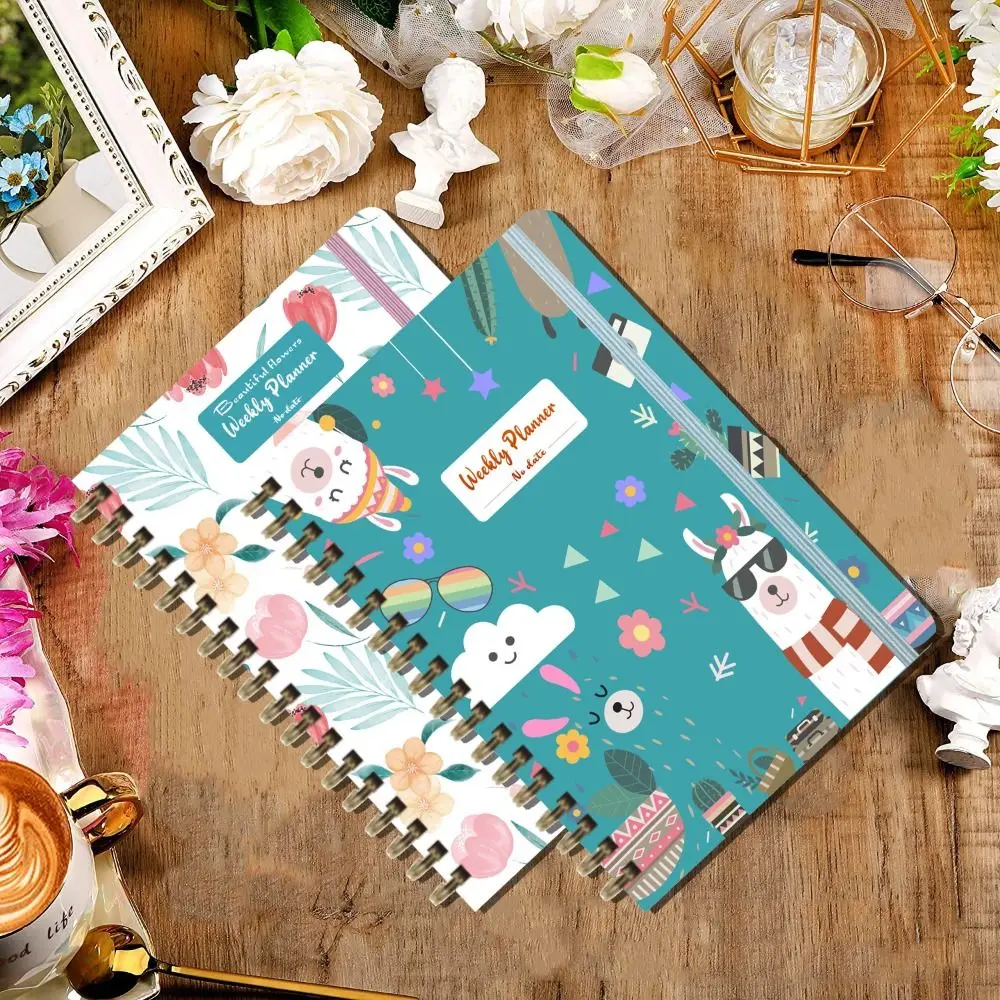 High Quality A5 Weekly Planner Planner Reminder No Date Weekly Schedule Book with Straps Efficiency Coil Notebook Office