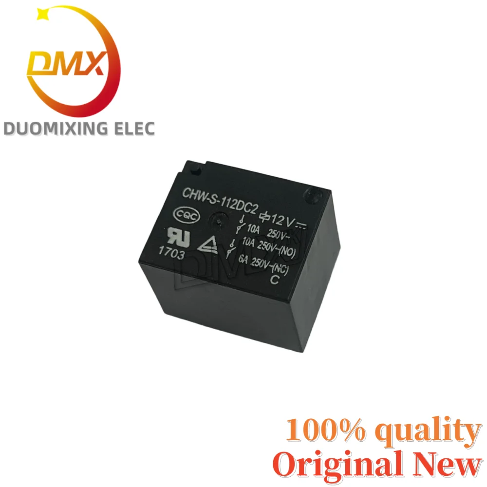 10PCS/LOT 100% New Relay CHW-S-112DC2 12V 5-Pin 10A 250V~ SPDT (1NO/1NC)