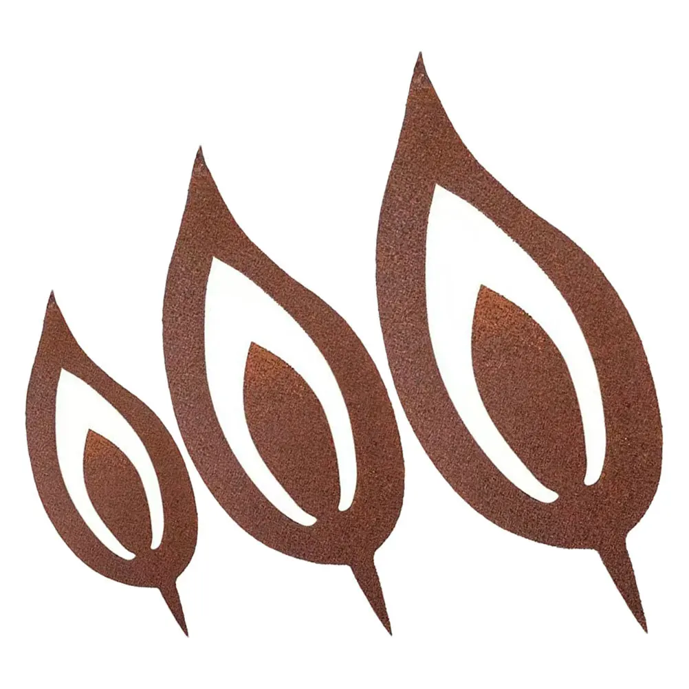 

3Pcs Iron Flame Yard Decor Metal Garden Xmas Stakes Festive Porch Backyard Outdoor Plant Decor Beach Garden Stakes