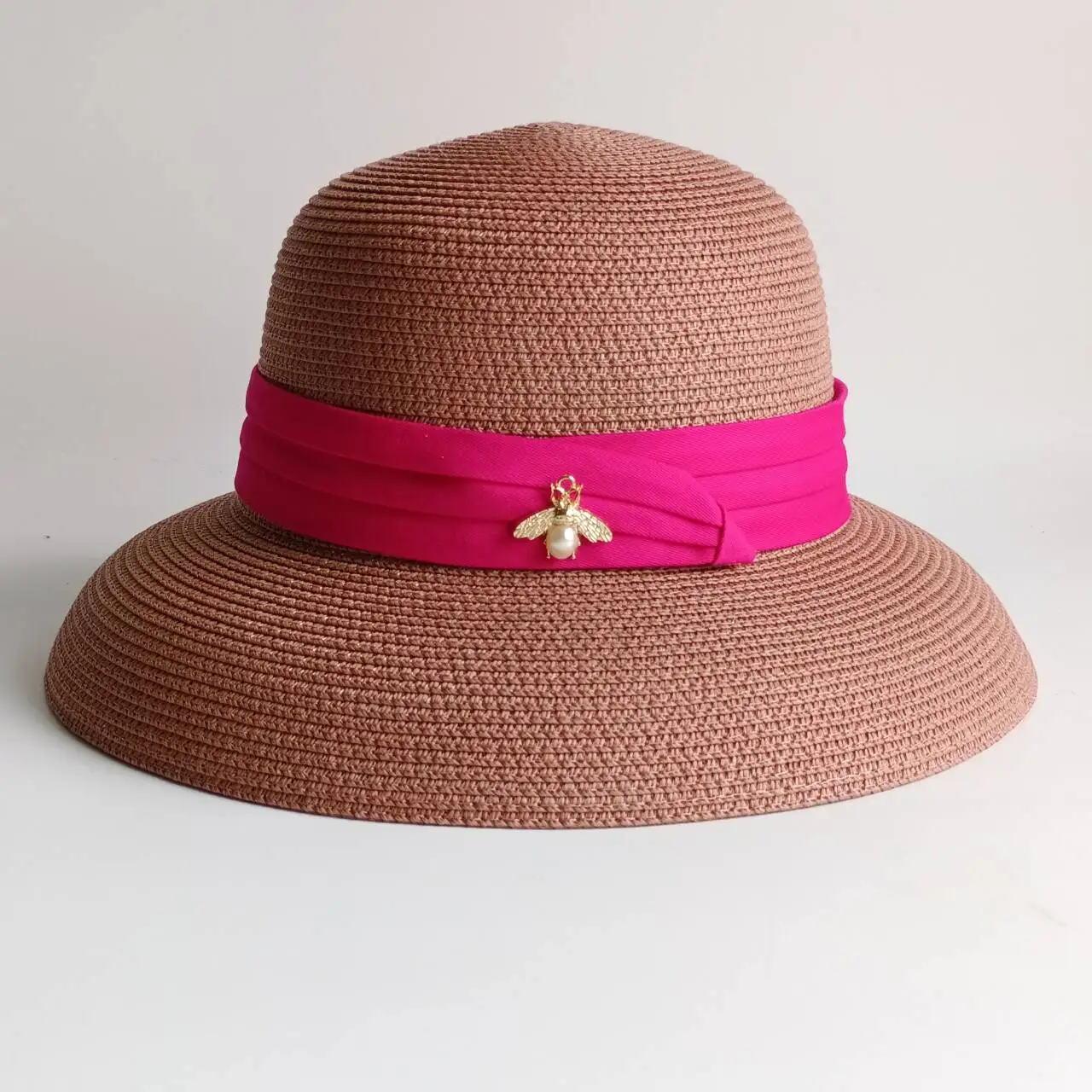 Summer straw hat  French elegant outdoor beach travel anti-ultraviolet Foldable women's straw hat 여름모자