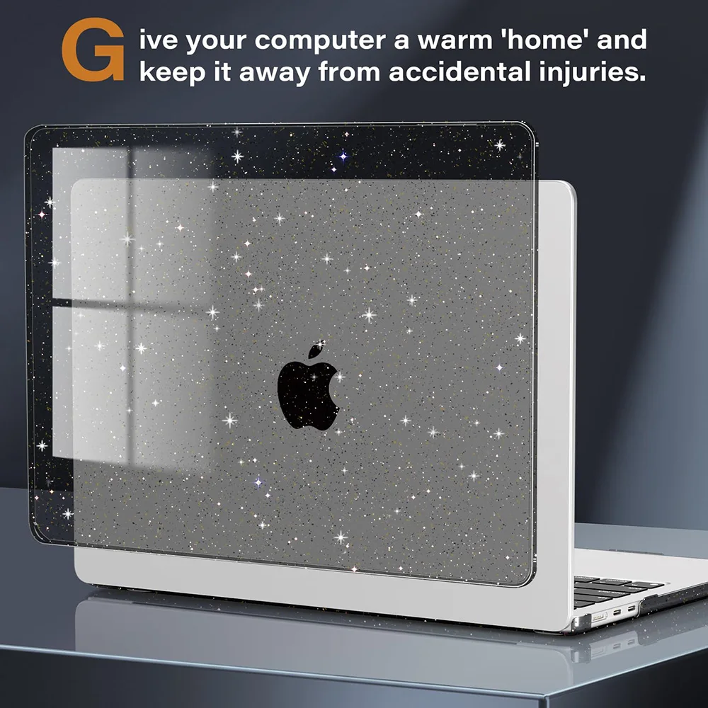 Glitter Clear Case For Macbook Air 13.6 M5 M4 M3 M2 Air 15.3 M5 A3448 Case Air 15 13.6 A3449 A3240 A3113 A2681 A3114 A3241 Cover