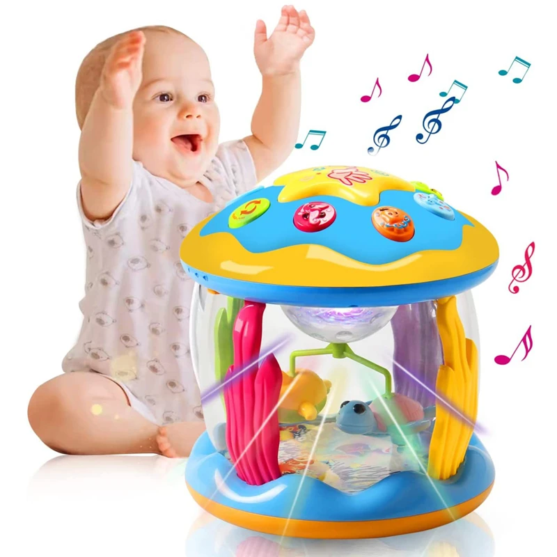 

Baby Toys 6/12 Months Musical Toy Babies Ocean Rotary Projector Montessori Early Educational Toy with Music Light Toys for Kids