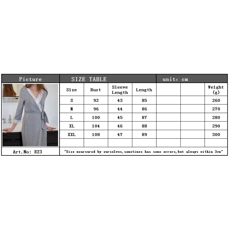 European and American hot selling fashion lace splicing three-quarter sleeve maternity dress robe pajamas