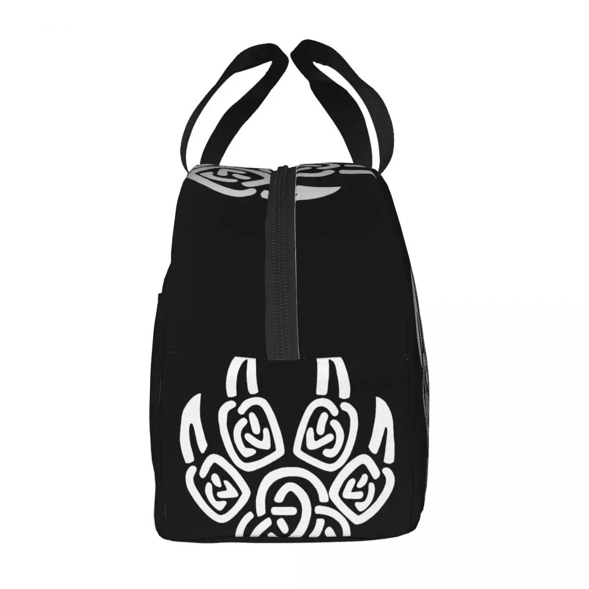 Czarna torba na lunch Viking Wolf Claws Unisex Przenośna lodówka Izolowane pudełko na lunch Pudełko na żywność Bento