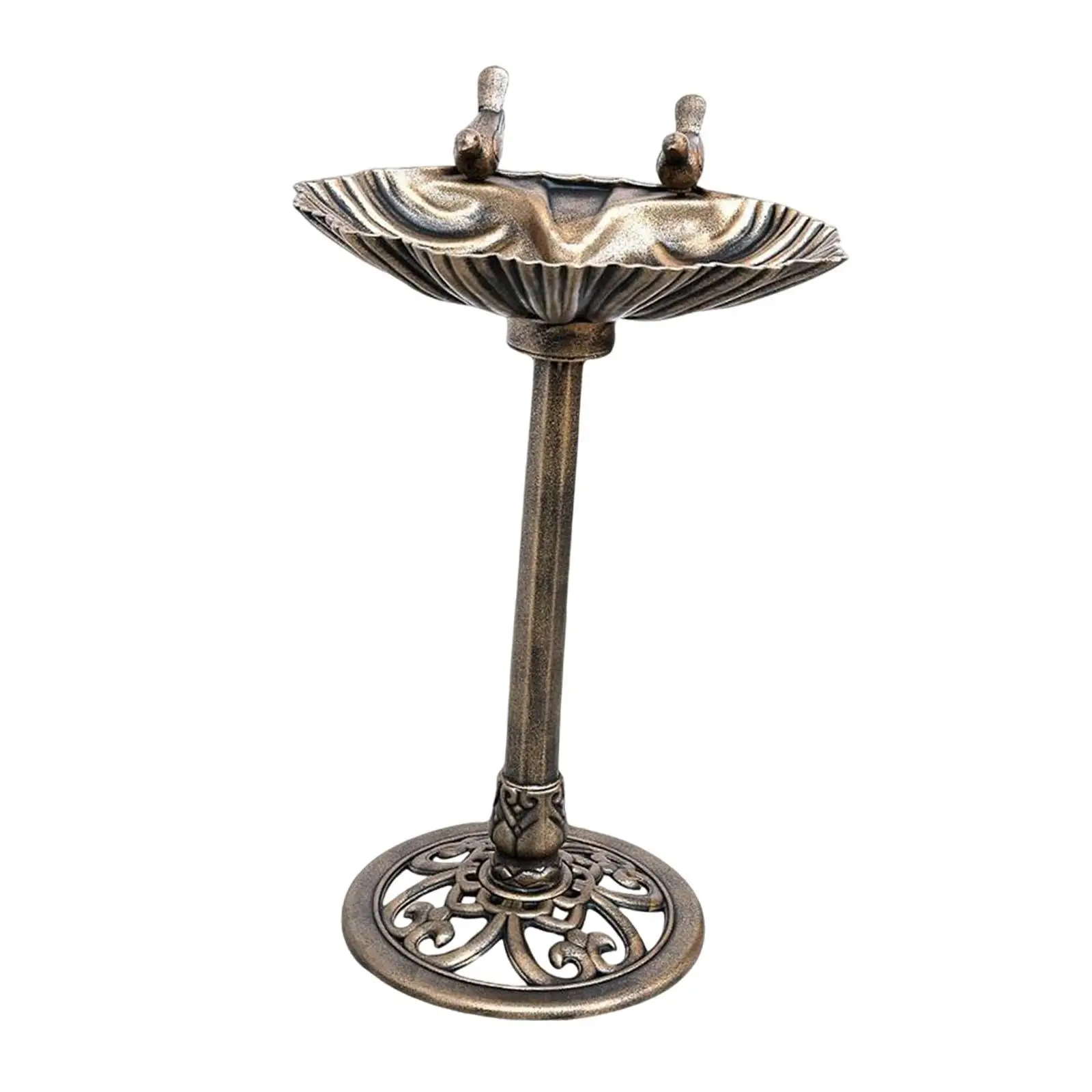 Outdoor Bird Bath Fountain Solar Ready Vintage Style Waterproof Pedestal Basin for Garden Birds Drinking