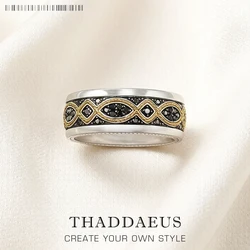 Gold Color Love Knot Wave Ring Europe Trendy Fine Jewelry For Women Men Gift In 925 Sterling Silver