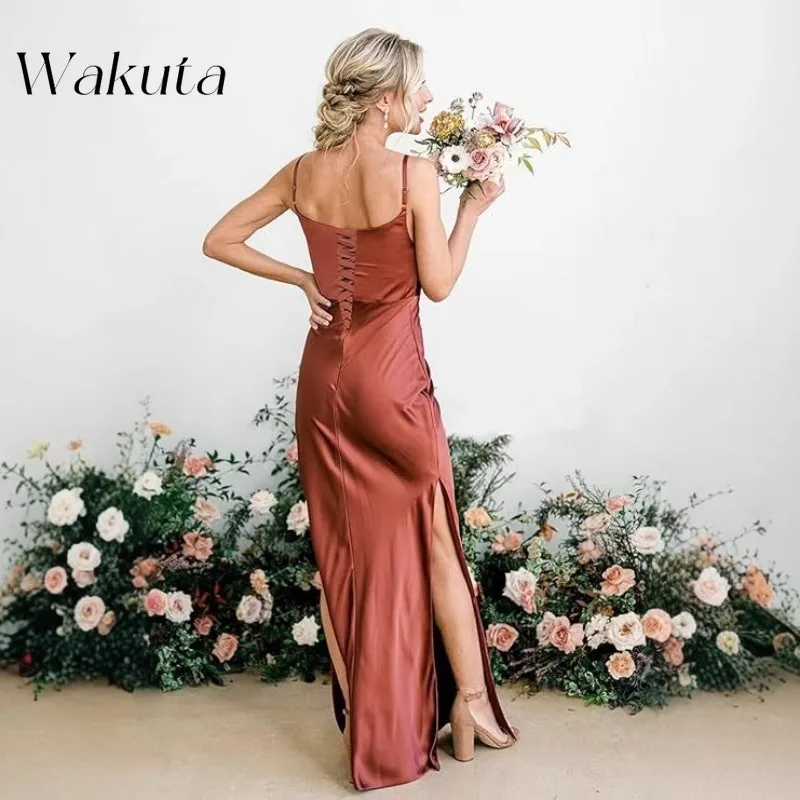 Wakuta American Vintage Swing Neck Strapless Solid Party Evening Dress Sexy Backless Slim Halter Cocktail Vestido Elegante Mujer