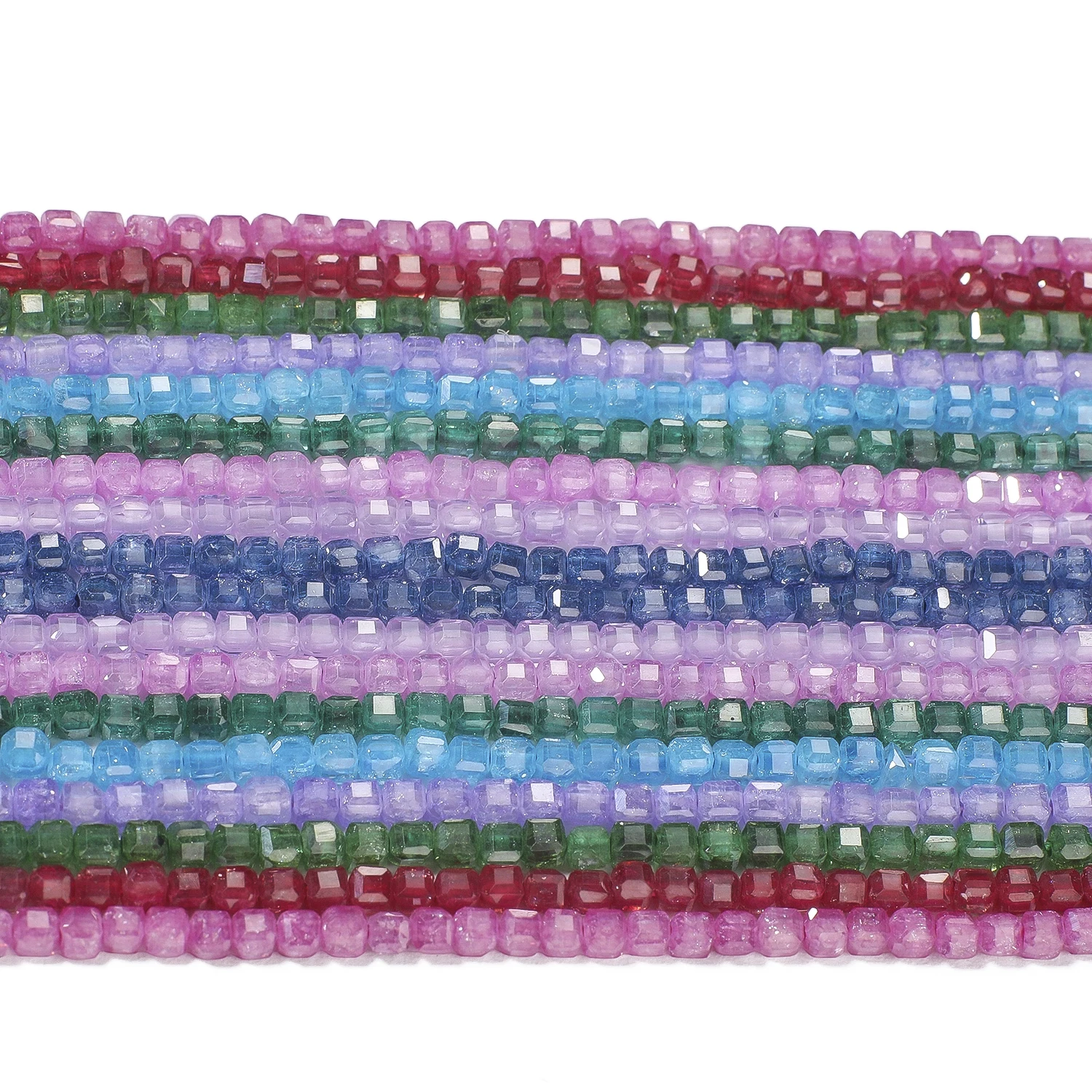 2mm Faceted Zircon Beads Square Cube Cubic Zirconia Beads Loose Spacer Beads for Jewelry Making Diy Bracelet Accessories