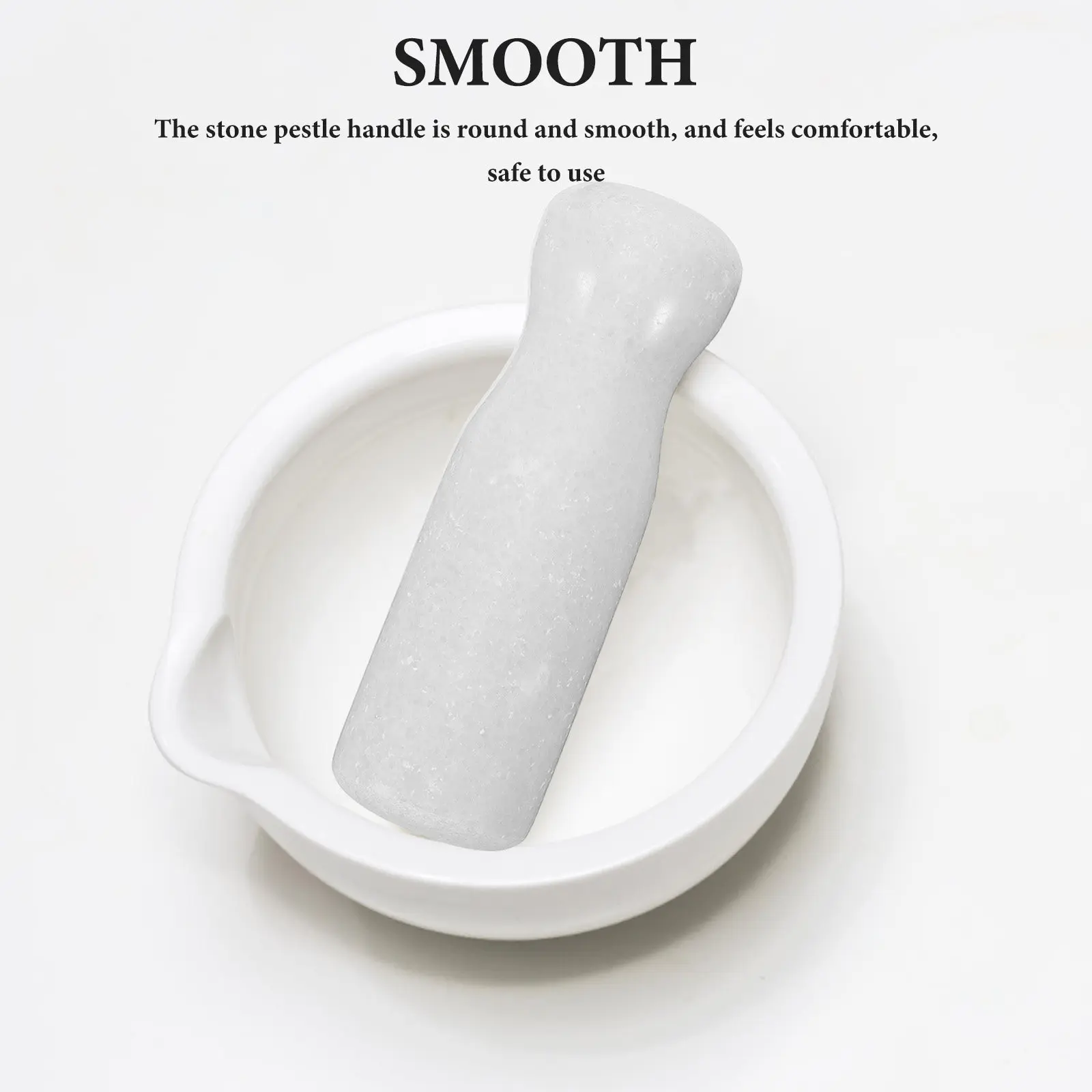 Stone Kitchen Garlic Pestle Thin Neck Ergonomic Design Comfortable Handheld Stone Pestle Fast Mash Dense Grinding Head