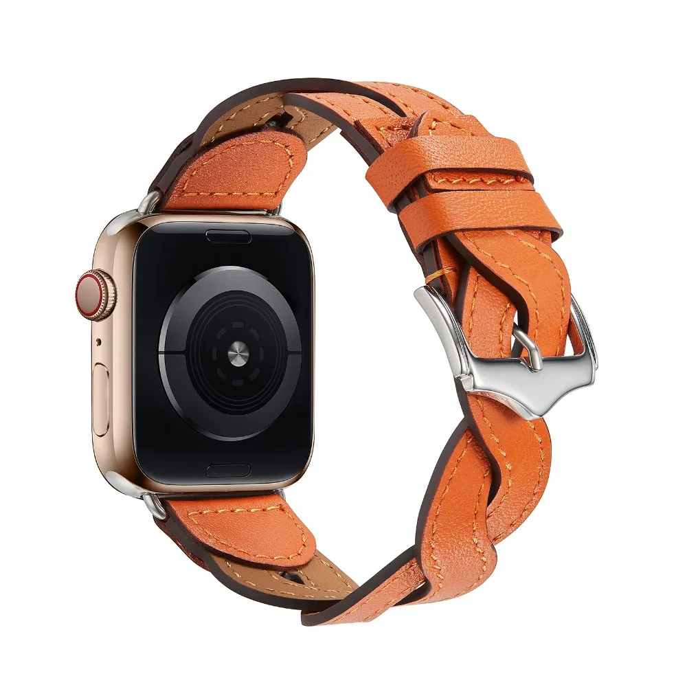 Premium Leather Strap for Apple Watch Band 44mm 40mm 45mm 41mm 42mm 38mm 49mm Bracelet for iWatch Series Ultra 8 7 6 5 3 SE Belt