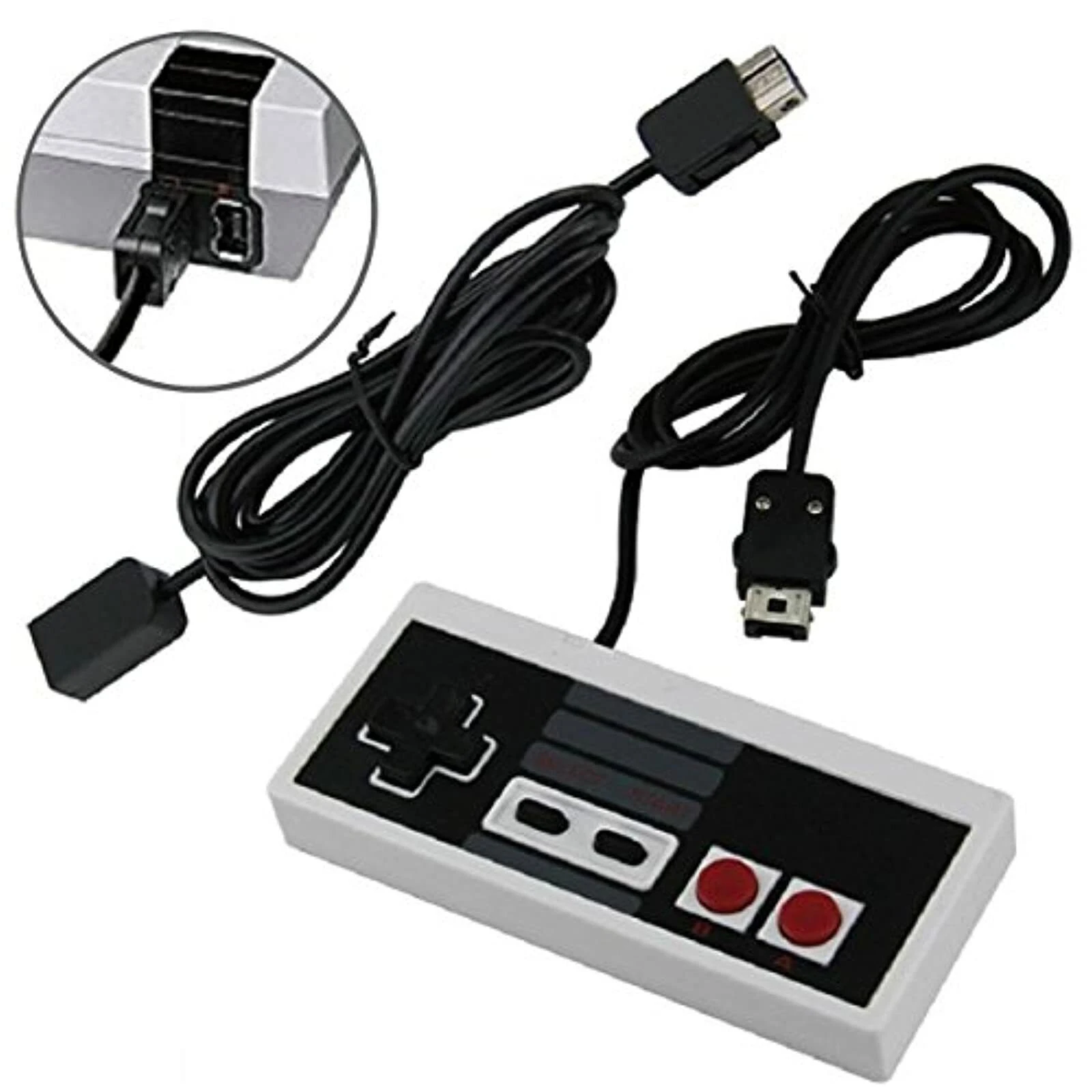 وحدة تحكم NES Classic Mini Edition مع وحدة تحكم تمديد طويلة جدًا بطول 1.8 متر