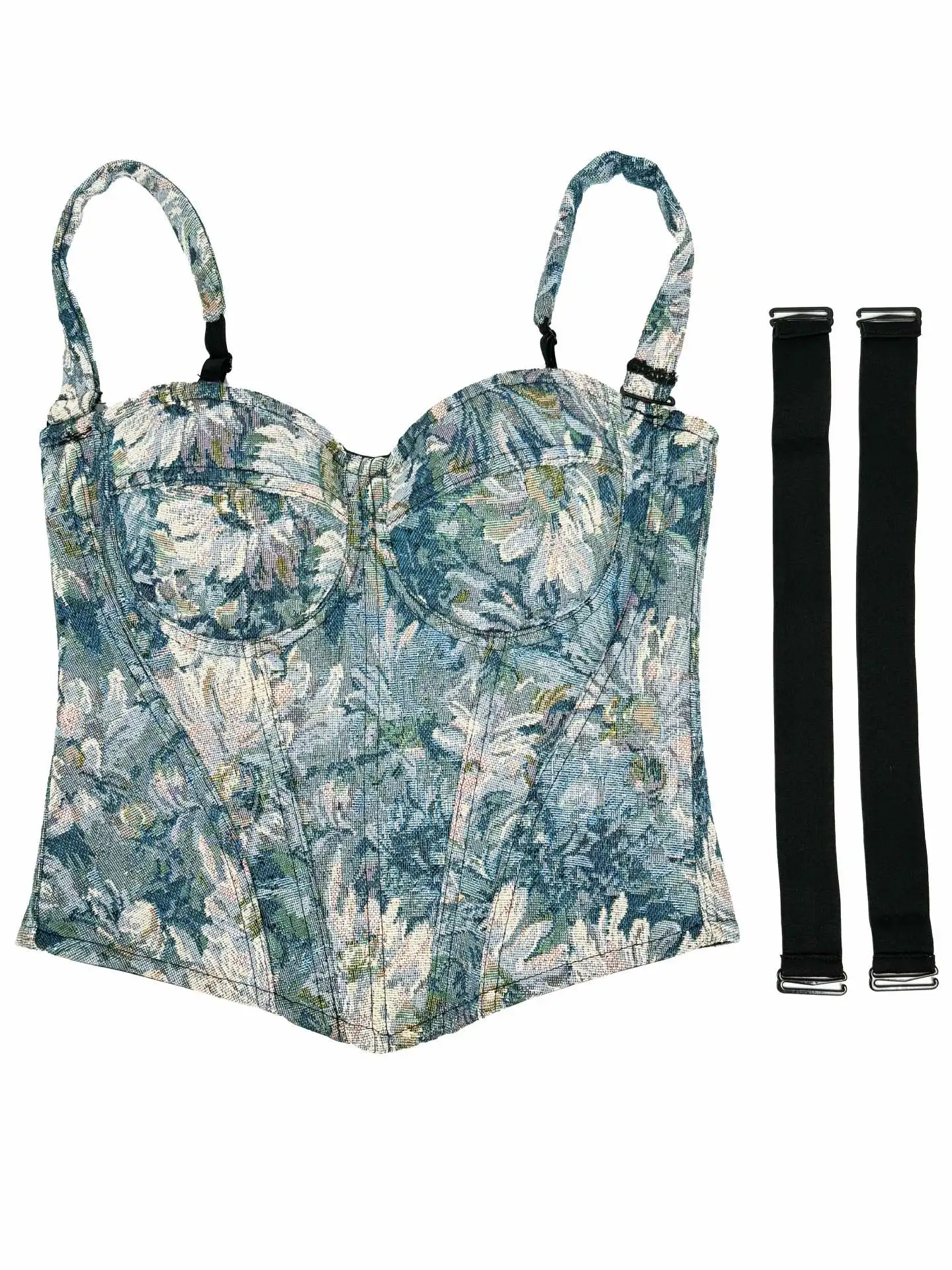 Court-Style Fishbone Strapless Bustier For Women, Latex Chest Pads, Shaping Straps, Sexy Retro Backless Top Without Underwire.