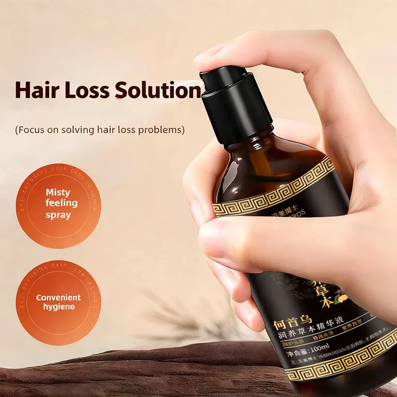 Hair Loss Solution Hair Growth Serum Spray For Men And Women,Hair Serum Polygonum Multiflori Radix, Ginger,Hair Care Essence Oil