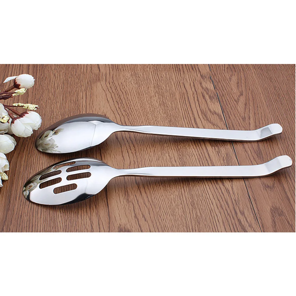 

4Pcs Stainless Steel Ladle Set 28x5.8cm Long Handle Portion Control Serving Spoons Colander Spoon Dishwasher Safe Elegant