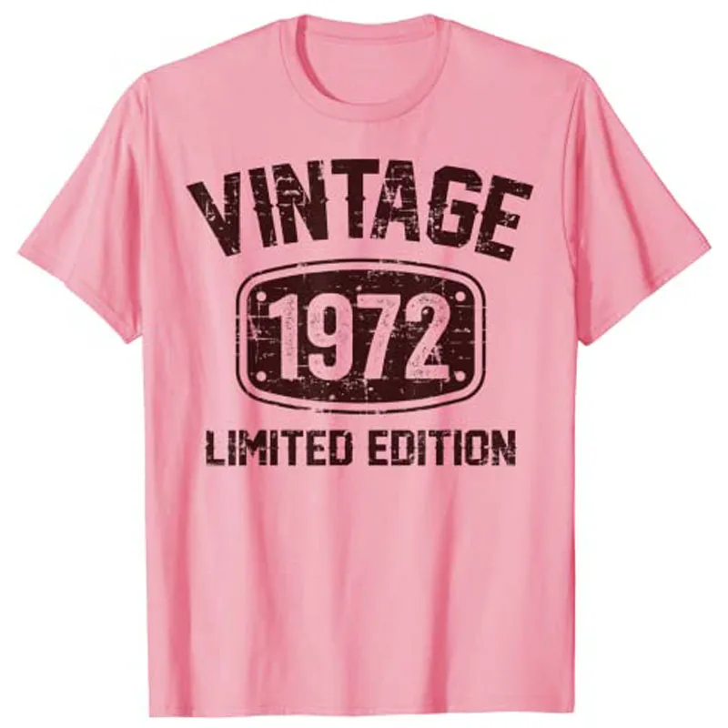 51 Years Old Vintage 1972 Limited Edition 51th Birthday T-Shirt for Women Men Customized Products Born In 1972 Outfit Daddy Gift