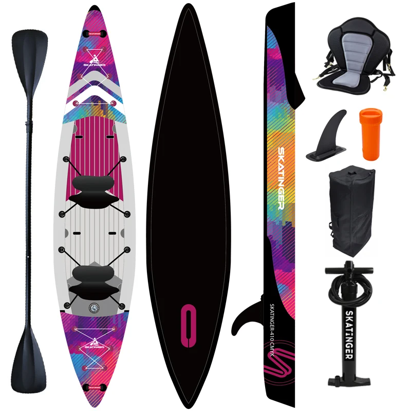 

Портативный рыболовный каяк Skatinger OEM на 3 места, высокопрочное алюминиевое складное каноэ из 3 частей, гарантия 2 года на ремонт, для отдыха