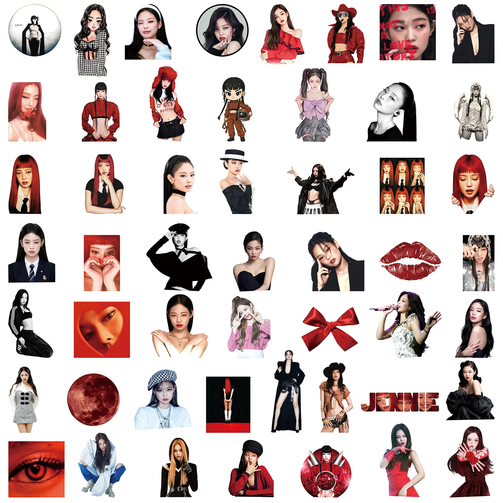 50 قطعة ملصق جيني روزي ملصقات صناعة يدوية سكرابوكينغ الهاتف الأمتعة سكيت الفينيل شارات مقاومة للماء #2