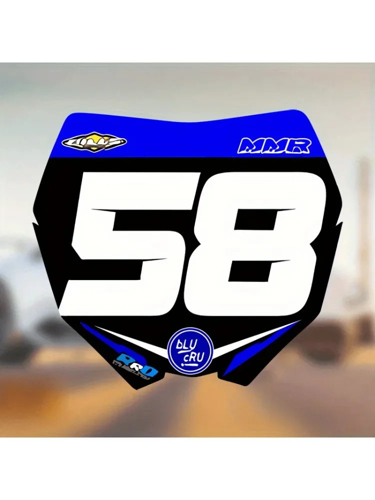 AliExpress NONE 1PC Motocross Number Plate Sticker 58 – Blue/Black Waterproof Vinyl Decal for Dirt Bike Racing