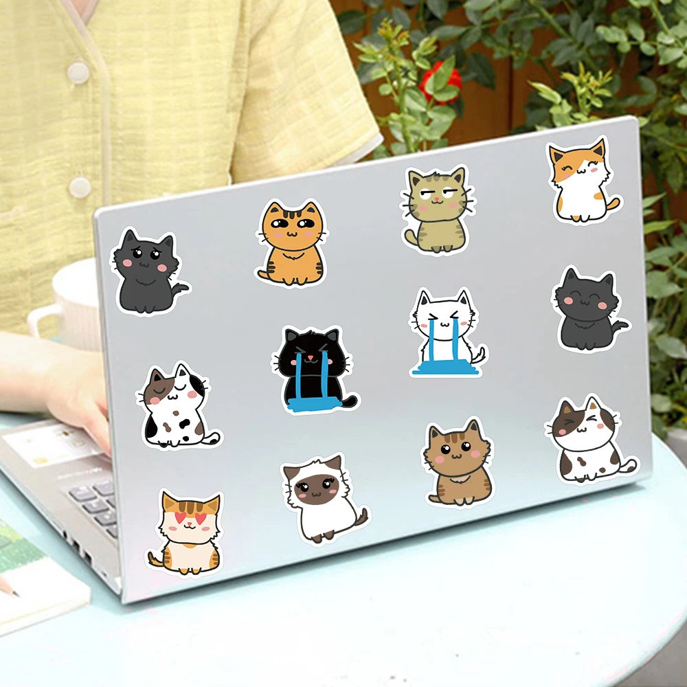 50pcs Cute Cartoon Cat Animal Stickers For Kid vinile impermeabile Laptop bagaglio Notebook Scrapbook bottiglie d'acqua Sticker decalcomania