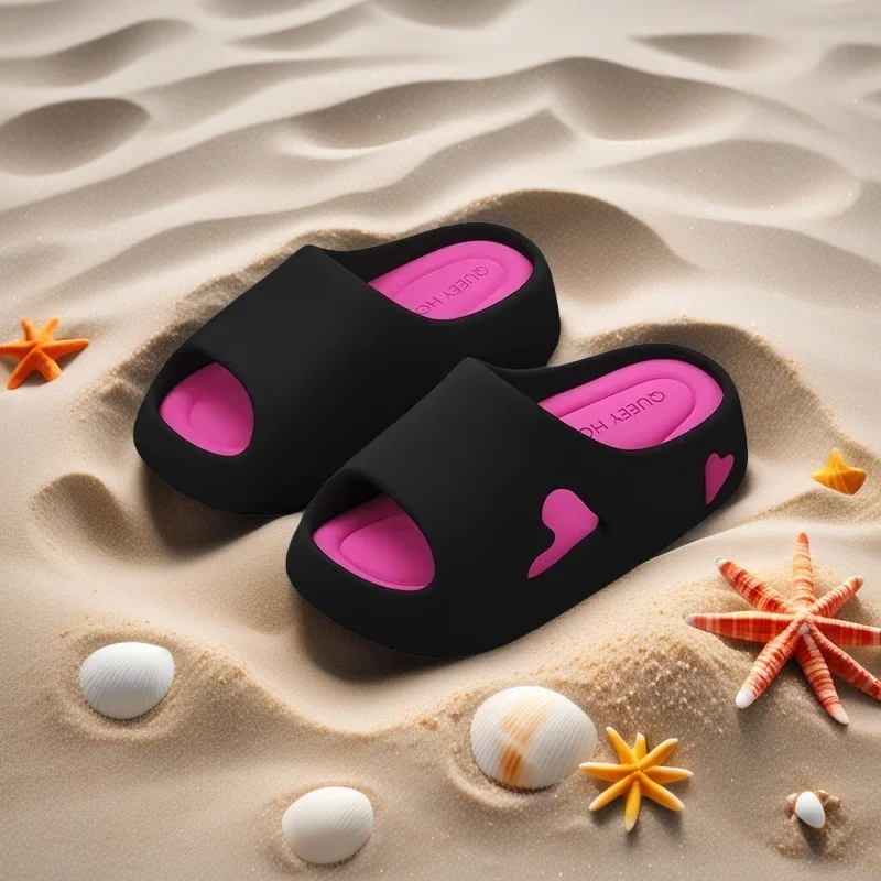 Sandalias de plataforma para mujer, sandalias de playa antideslizantes de verano para interiores, zapatillas de nube, chanclas deslizantes para casa, EVA suave para exteriores para mujer