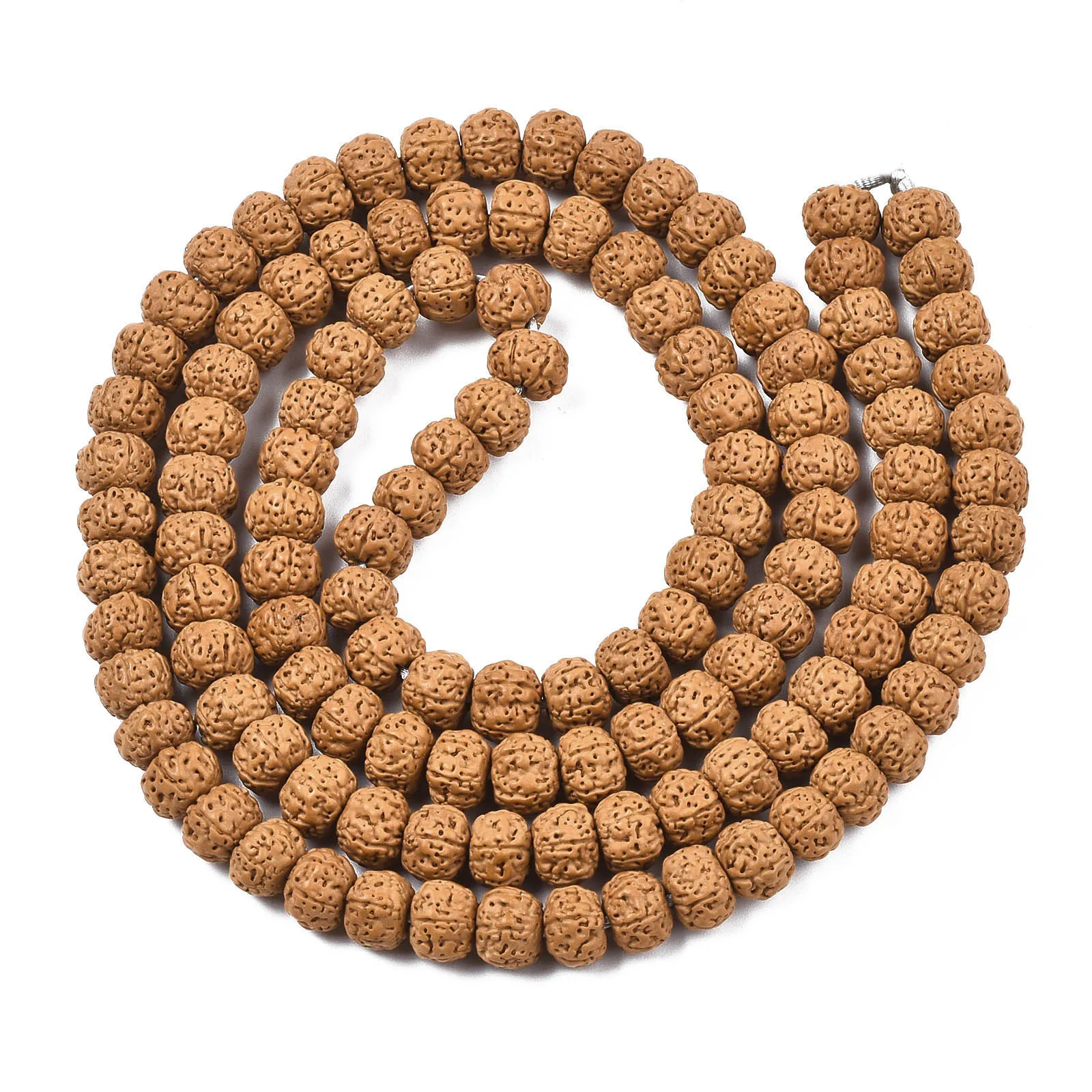 8/9/12mm Ethnic Undyed Natural Round Rudraksha Bodhi Beads for Meditation Tibetan Mala Buddhism Necklace Bracelet Jewelry Making