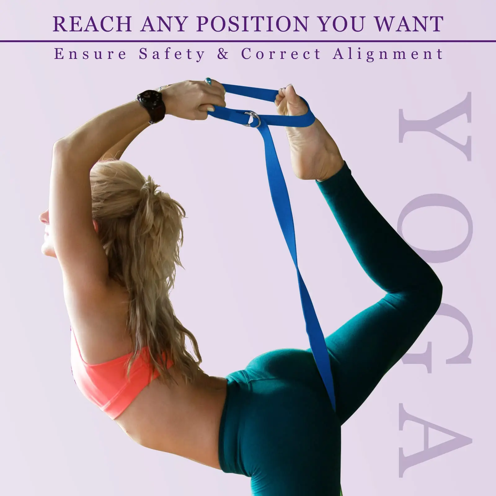 183*3,8 cm Yoga Strap Baumwolle Übung Yoga Gürtel Einstellbare Gewebte Stretch D-Ring Schnalle Fitness Stretching Bands pilates Seil – Detail 7