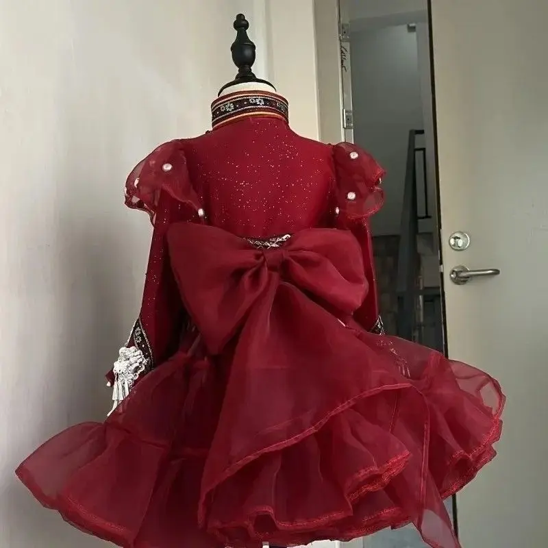 Miaojiang rouge Miao nouveau costume fille vêtements photographie voyage photographie