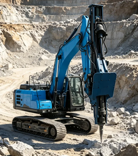 High Efficiency Rock Drilling Splitting Combined Machine, Hydraulic Rock Breaking Attachment for Quarry Stone Mining