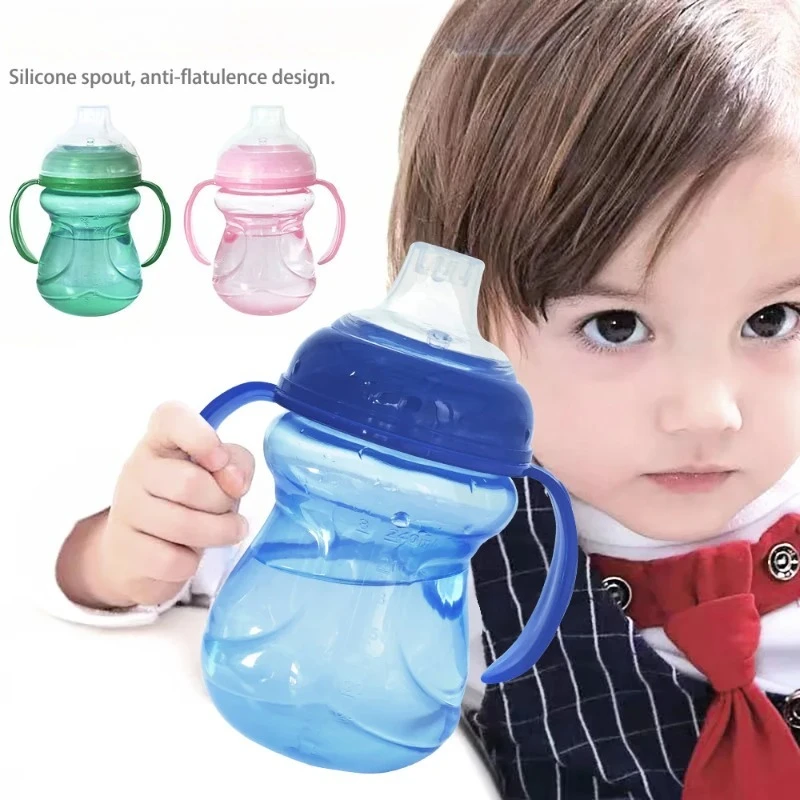 240 ML Cup With Extra Wide Spout PP Material Baby  Handle Leak-Proof And Choke-Proof Learning Cup