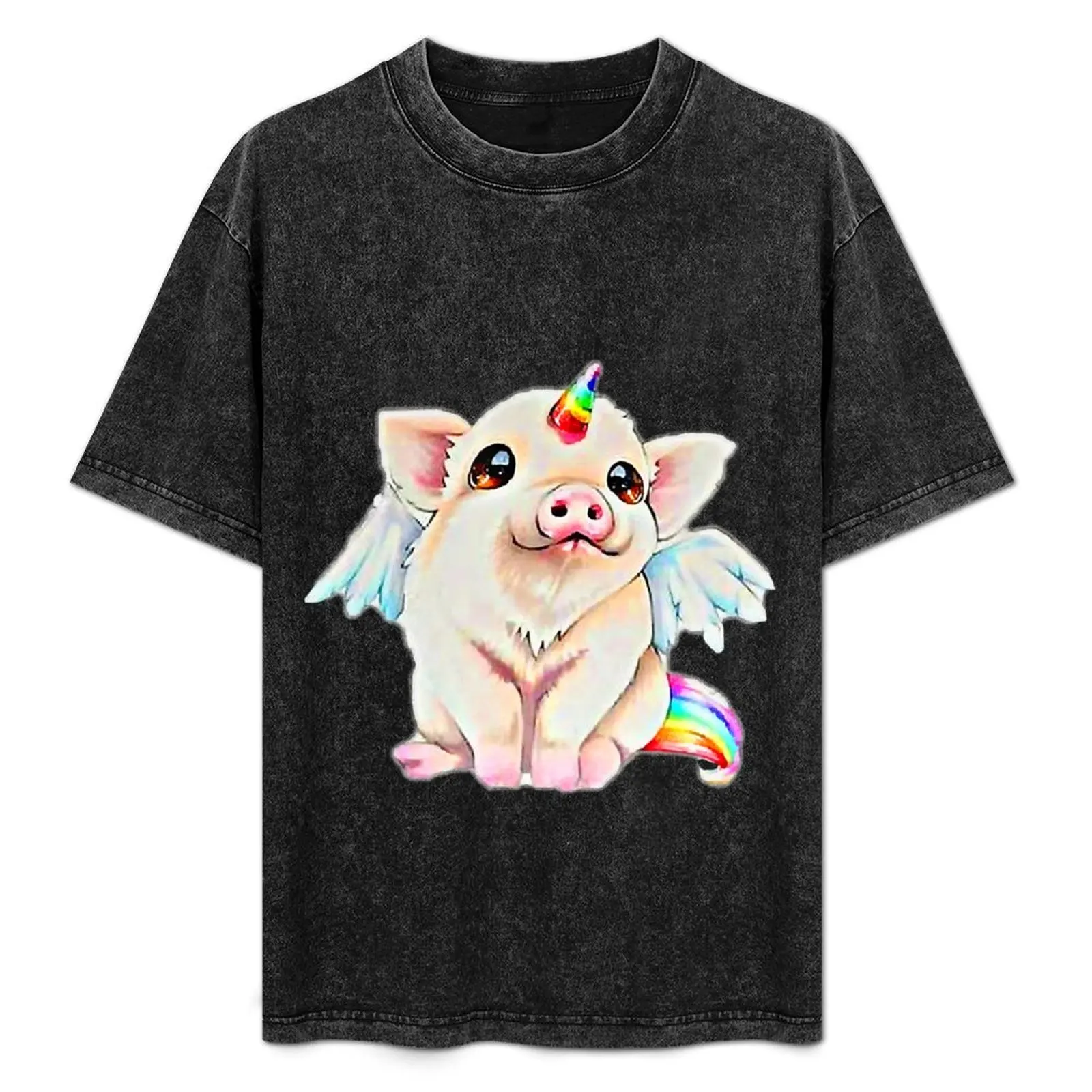 

Cute Flying Unicorn Pig, Pigicorn Unipig Tshirt T-Shirt oversized shirts graphic tee boys animal print t shirts for men cotton