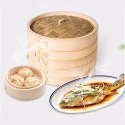 Kitchen Cooking Bamboo Steamer for Fish Rice Vegetable Snack Basket Set Kitchen Cooking Tools Dumpling Steamer machine 13.5-30cm
