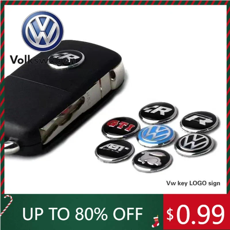 

Для VW Volkswagen 2026 Горячие эмблемы 5 шт. Автомобильный дистанционный ключ R Логотип Металлические эмблемы Наклейки Для Volkswagen VW R-line GTI R Polo Golf Pas