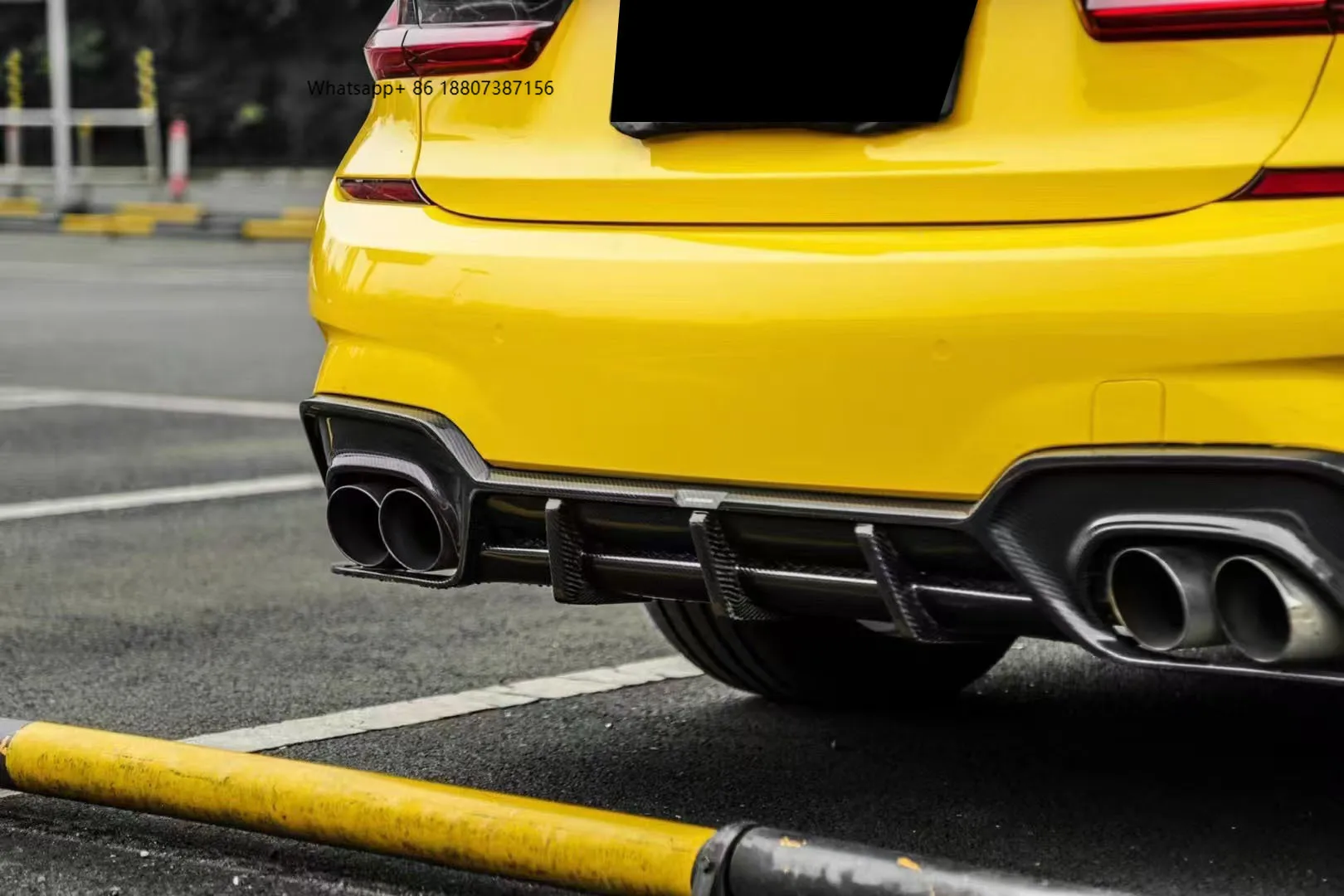 

New for 3 Series G20 Carbon Fiber Rear Bumper with Custom Exhaust Cut-Outs Bolt-On Installation 1 Year Warranty