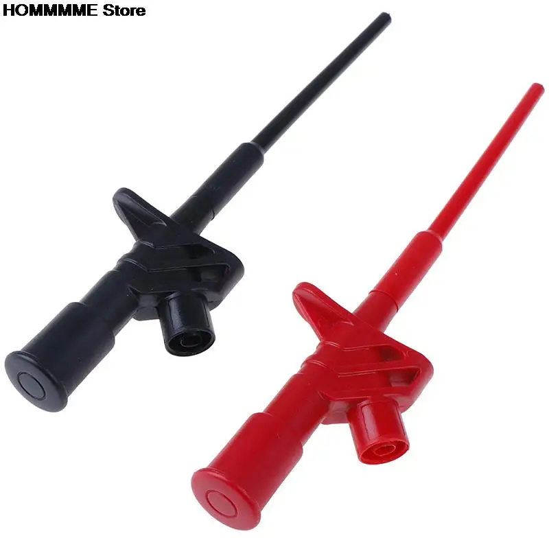 Quick Test Hook Clip Professional Insulated High Voltage Flexible Testing Probe 4mm Red Black