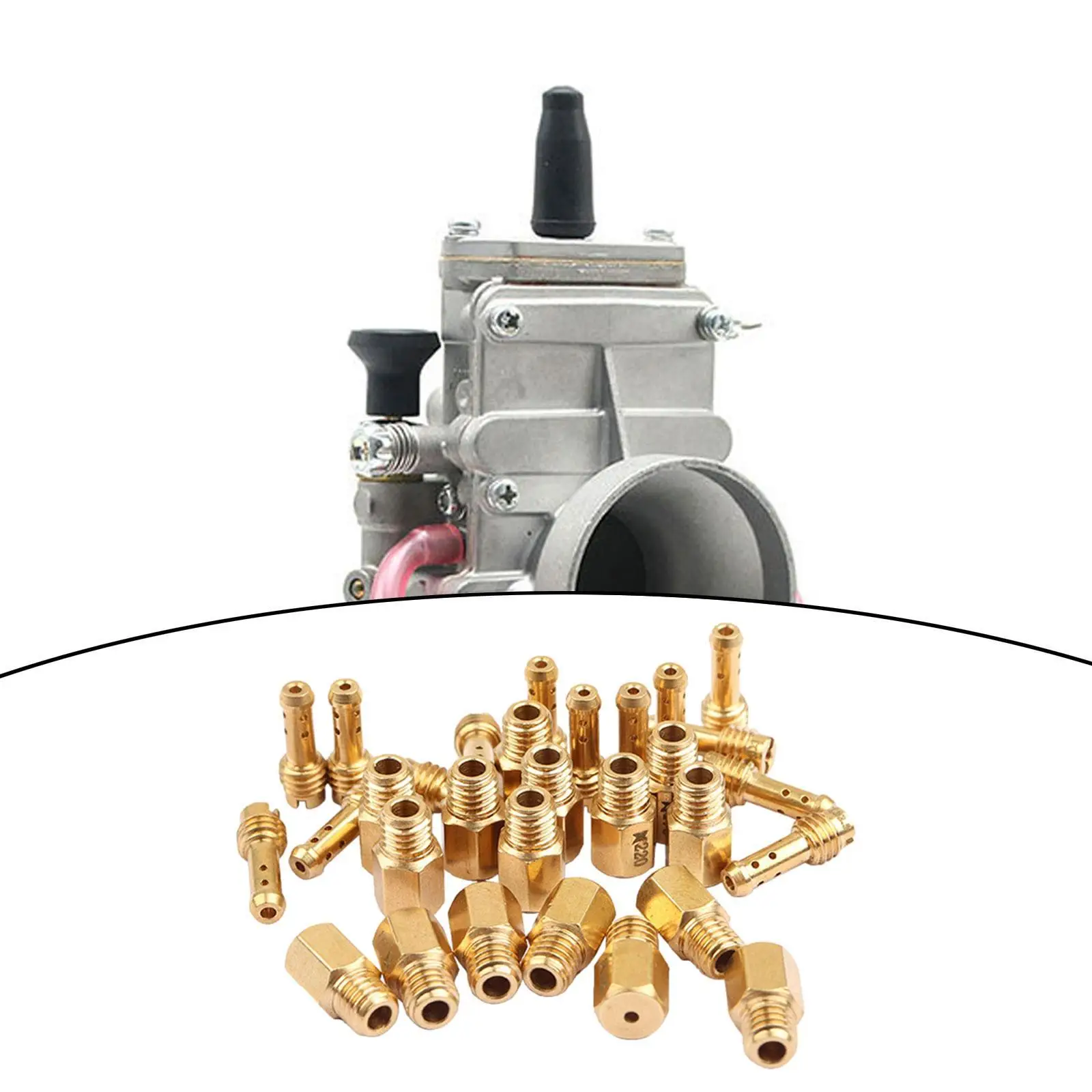 

Brass Carburetor Jet Set Main Slow Pilot Replacement Durable Car Component Repair Supply for VM18 VM26 VM32 TM24 Mikuni